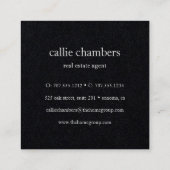 Carte De Visite Carré Monogramme noir et blanc (Dos)