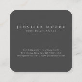 Carte De Visite Carré Monogramme noir gris professionnel (Dos)