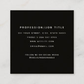 Carte De Visite Carré Monogramme noir moderne Kraft (Dos)