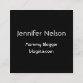 Carte De Visite Carré Monogramme noir rose chaud et blanc à points de po (Dos)