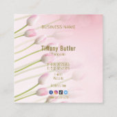 Carte De Visite Carré Monogramme Or Chic Moderne Luxe (Dos)