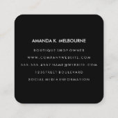 Carte De Visite Carré Monogramme / Or illuminé (Dos)