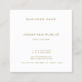 Carte De Visite Carré Monogramme Or moderne Élégant Modèle professionnel (Dos)