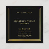 Carte De Visite Carré Monogramme Or Moderne Luxueux Élégant Modèle (Dos)