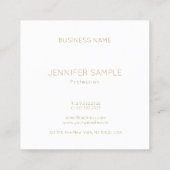 Carte De Visite Carré Monogramme Or Moderne Simple Sophistiqué simple (Dos)