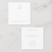 Carte De Visite Carré Monogramme Or Moderne Sleek Plaque tendance (Devant / Derrière)