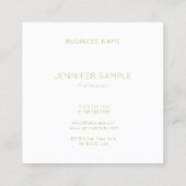 Carte De Visite Carré Monogramme Or Moderne Sleek Plaque tendance (Dos)
