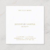 Carte De Visite Carré Monogramme Or Professionnel Élégant Moderne Simple (Dos)