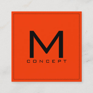 Carte De Visite Carré Monogramme Professional Élégant Coquelicot moderne