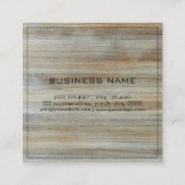 Carte De Visite Carré Monogramme Professionnel Élégant Bois Moderne #2 (Dos)