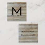 Carte De Visite Carré Monogramme Professionnel Élégant Bois Moderne #2 (Devant / Derrière)