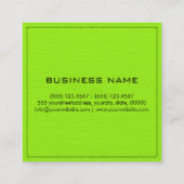 Carte De Visite Carré Monogramme Professionnel Élégant Lime Moderne (Dos)