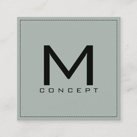 Carte De Visite Carré Monogramme Professionnel Élégant Moderne Cendres G (Devant)