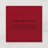 Carte De Visite Carré Monogramme professionnel élégant moderne rouge fon (Dos)
