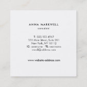 Carte De Visite Carré Monogramme professionnel Gris moderne (Dos)