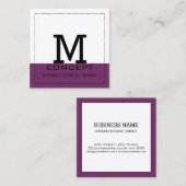 Carte De Visite Carré Monogramme professionnel moderne Byzantium (Devant / Derrière)