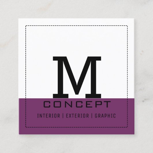 Carte De Visite Carré Monogramme professionnel moderne Byzantium (Devant)