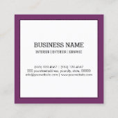 Carte De Visite Carré Monogramme professionnel moderne Byzantium (Dos)