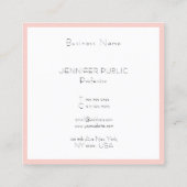 Carte De Visite Carré Monogramme professionnel Moderne Elégant rose tend (Dos)