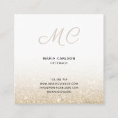 Carte De Visite Carré Monogramme professionnel moderne gouttes d'or bril (Dos)