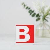 Carte De Visite Carré Monogramme professionnel moderne rouge gras (Debout devant)