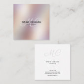 Carte De Visite Carré Monogramme professionnel simple Hologramme métalli (Devant / Derrière)