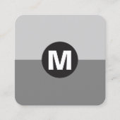 Carte De Visite Carré Monogramme rond - Deux tons (Devant)