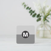 Carte De Visite Carré Monogramme rond - Deux tons (Debout devant)