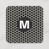 Carte De Visite Carré Monogramme rond - Honeycomb Chaud (Devant)