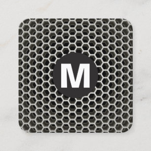 Carte De Visite Carré Monogramme rond - Honeycomb Chaud