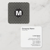 Carte De Visite Carré Monogramme rond - Honeycomb Chaud (Devant / Derrière)