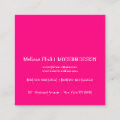 Carte De Visite Carré monogramme rose-chic chaud (Dos)