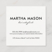 Carte De Visite Carré Monogramme Salon Shears (Dos)