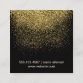 Carte De Visite Carré Monogramme Serif | Gold Confetti (Dos)