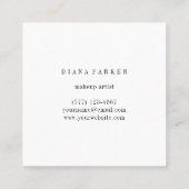 Carte De Visite Carré Monogramme simple de logo de cercle noir et blanc (Dos)