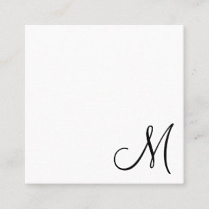 Carte De Visite Carré Monogramme simple et élégant moderne