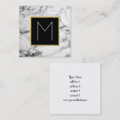 Carte De Visite Carré monogramme sur le marbre (Devant / Derrière)
