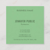 Carte De Visite Carré Monogramme Tendance initiale Couleurs Professionne (Dos)