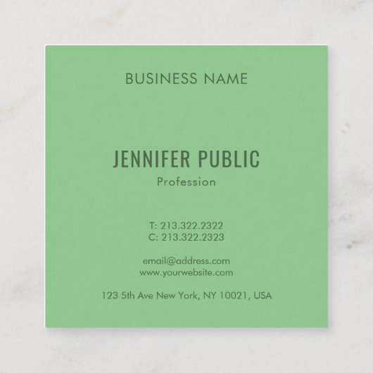 Carte De Visite Carré Monogramme Tendance initiale Couleurs Professionne (Dos)