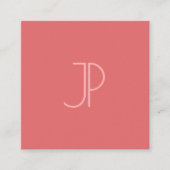 Carte De Visite Carré Monogramme Tendance initiale Couleurs Professionne (Devant)