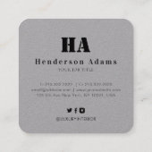 Carte De Visite Carré Monographie Abstraite de Silver Black Mountains (Dos)