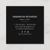 Carte De Visite Carré Monographie de parties scintillant d'or en marbre  (Dos)