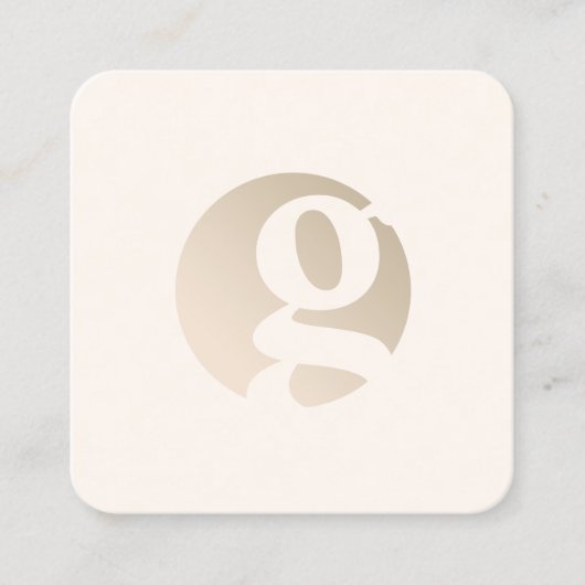 Carte De Visite Carré Monographie dorée minimale moderne (Devant)