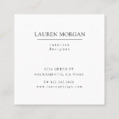 Carte De Visite Carré Monographie fleurie en soie or noir fausse feuille (Dos)