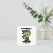 Carte De Visite Carré Monstre Frankenstein mignon avec plushie (Debout devant)