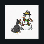 Carte De Visite Carré Mont Snowman Christmas<br><div class="desc">This Bernese Mountain Dog Snowman Christmas design makes a great venft for a Bernese Mountain Dog owner. Dactylographie</div>