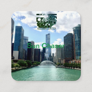 Carte De Visite Carré montage d'encre - voiture de sport au centre de la