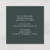 Carte De Visite Carré Montagne brumeuse à l'aquarelle (Dos)