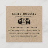 Carte De Visite Carré Montagne rustique | ]Carte de visite carré (Dos)