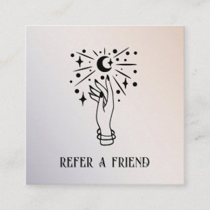 CARTE DE VISITE CARRÉ MOON PSYCHIC MOYEN PALM LECTURE REFER AMI